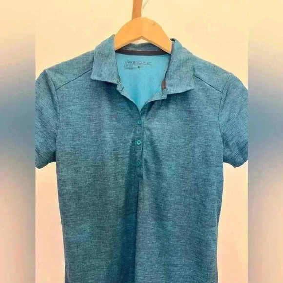 Nike Golf Women's Dri-FIT Crosshatch Polo Blue Size S Short Sleeve - Picture 3 of 9